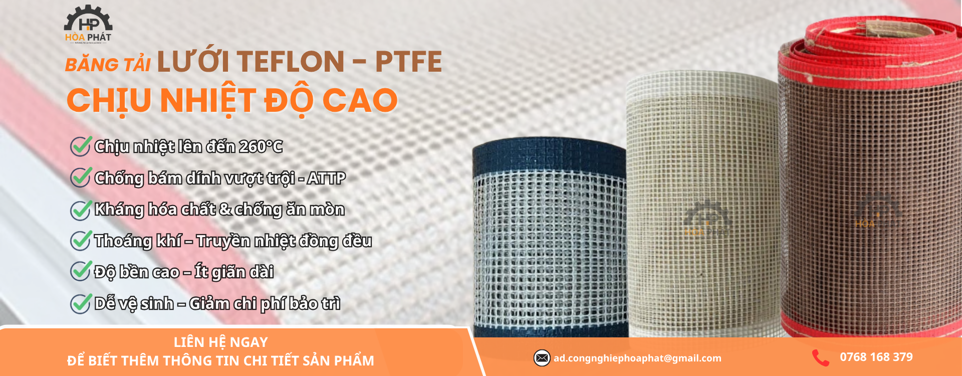 BĂNG TẢI LƯỚI TEFLON CHỊU NHIỆT ĐỘ CAO