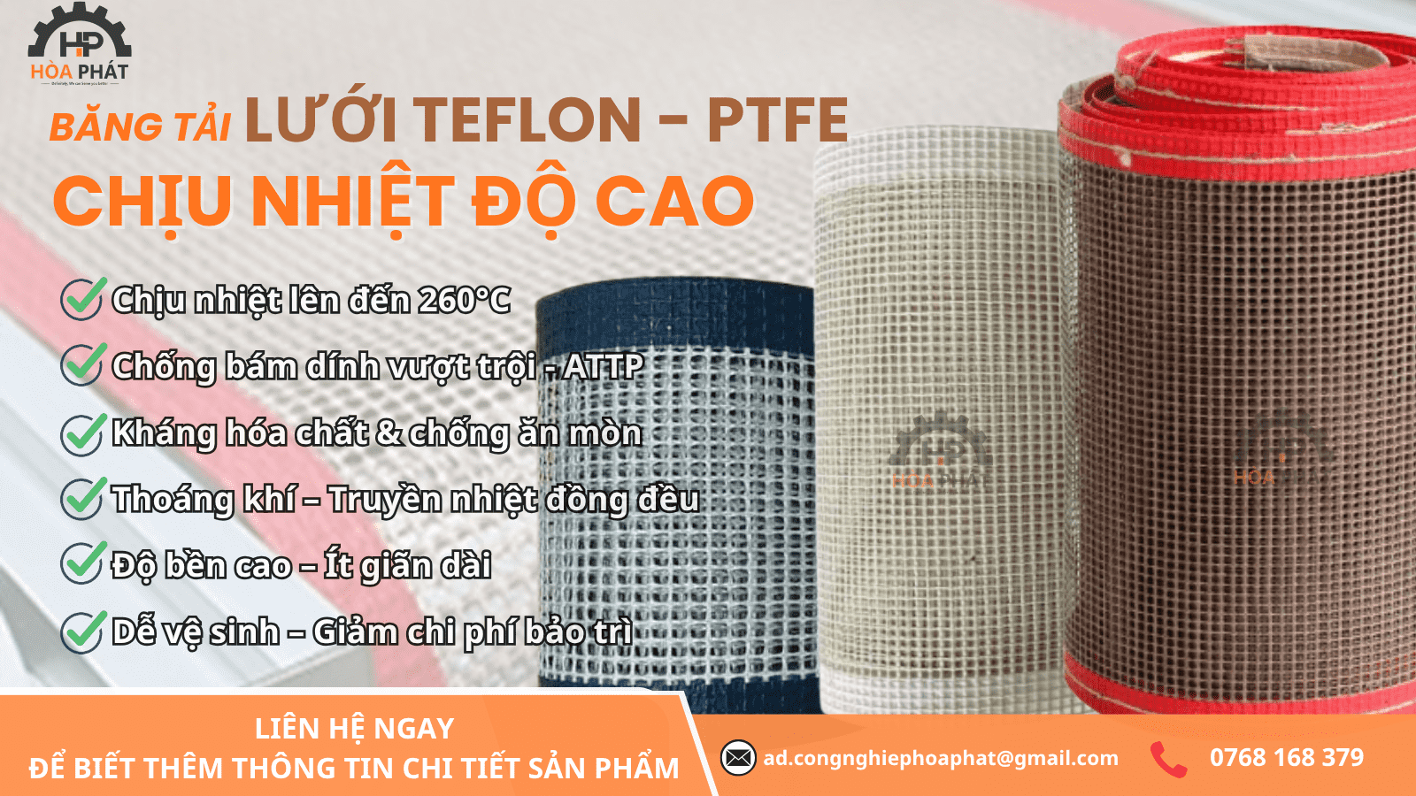 Băng tải lưới PTFE chịu nhiệt